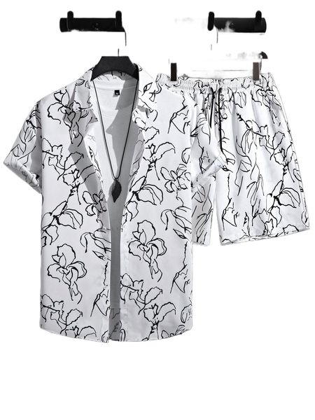 men random floral print shirt & drawstring waist shorts without tee v1qp#, Gray
men random floral print shirt & drawstring waist shorts without tee v1qp#, Gray