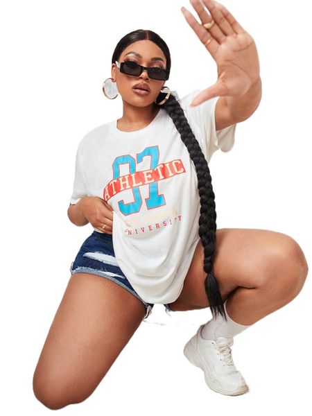 sxy plus letter graphic tee q9df#, Black
sxy plus letter graphic tee q9df#, Black