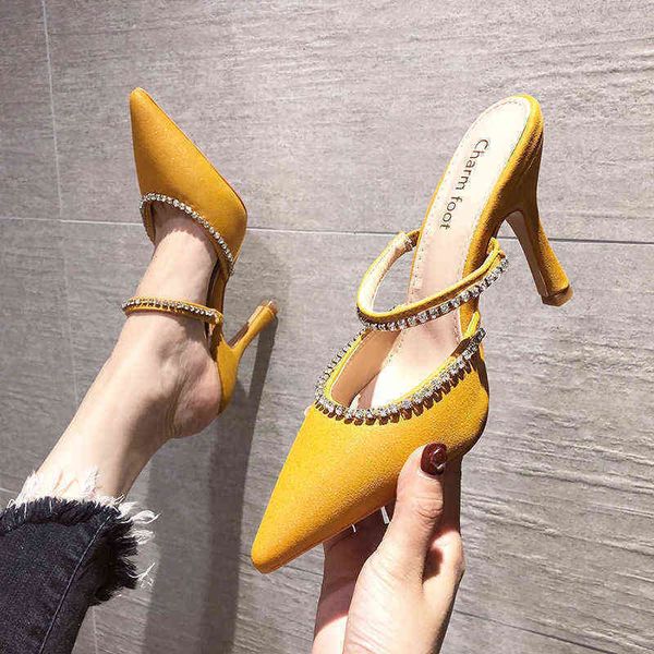 sandals women slippers luxury glitter crystal embellished high heels thin h, Black 
sandals women slippers luxury glitter crystal embellished high heels thin h, Black