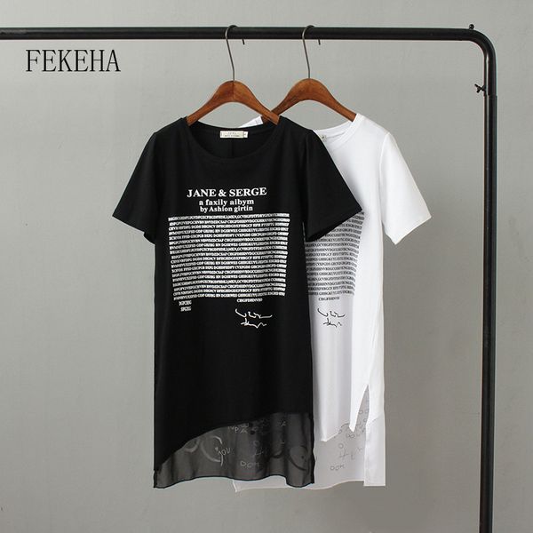 fekeha summer long t shirt women letter black white t-shirt short sleeve thin women cotton tees female tshirt 220425
fekeha summer long t shirt women letter black white t-shirt short sleeve thin women cotton tees female tshirt 220425