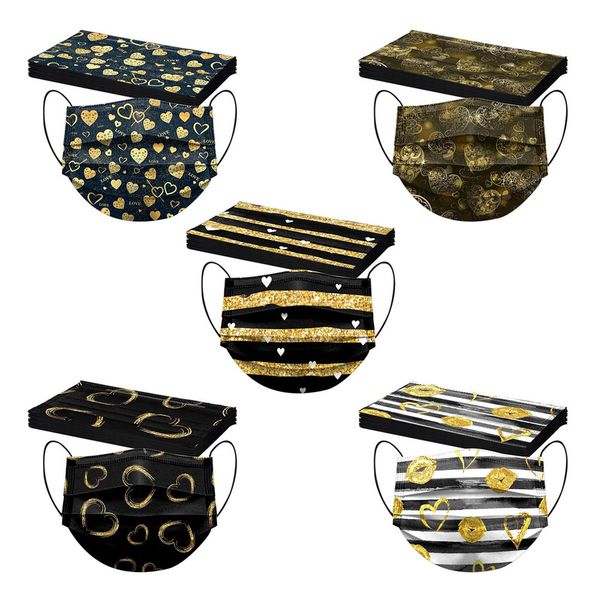 disposable face masks breathable valentine's day golden heart print 3-ply non-woven cup dust masks with elastic earloop for adults men
disposable face masks breathable valentine's day golden heart print 3-ply non-woven cup dust masks with elastic earloop for adults men