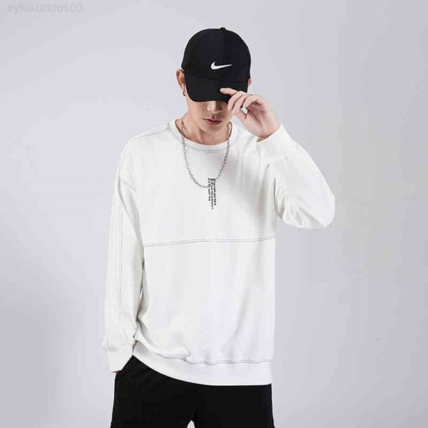 2022 spring and autumn men's sweater tide brand round neck solid color design off shoulder long sleeve student sports, Black
2022 spring and autumn men's sweater tide brand round neck solid color design off shoulder long sleeve student sports, Black