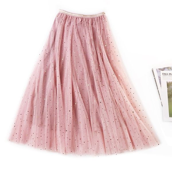 spring tulle skirts fashion shining star mesh tutu skirt pleated long skirts midi skirt saias faldas jupe femme y200326, Black
spring tulle skirts fashion shining star mesh tutu skirt pleated long skirts midi skirt saias faldas jupe femme y200326, Black
