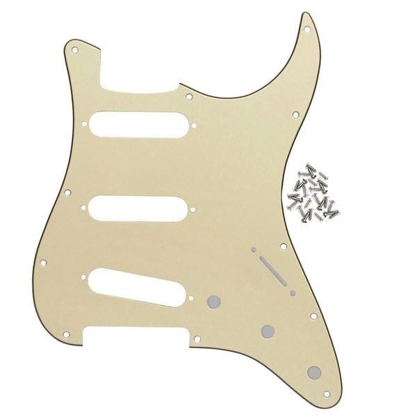 11 hole sss electric guitar pickguard 3ply cream scratch plate for guitar parts
11 hole sss electric guitar pickguard 3ply cream scratch plate for guitar parts