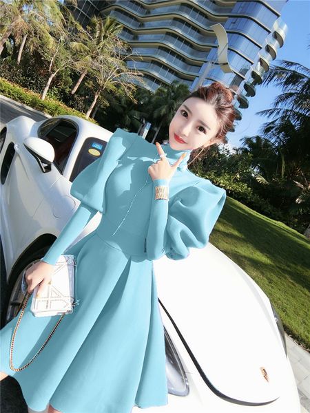 2022 autumn winter puff long sleeve party dresses for women turtleneck slim a-line elegant woman red dress, Black;gray
2022 autumn winter puff long sleeve party dresses for women turtleneck slim a-line elegant woman red dress, Black;gray