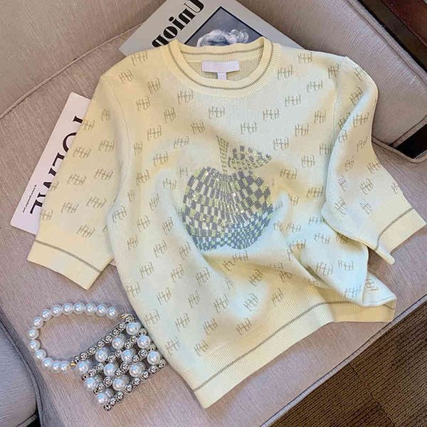 women's t-shirt funny apple short sleeved sweater women's spring 2022 style small fragrance slim fit inside pullover sweater od76, White
women's t-shirt funny apple short sleeved sweater women's spring 2022 style small fragrance slim fit inside pullover sweater od76, White