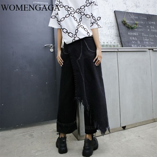 loose high waist black split joint denim long wide leg trousers loose fit pant fashion spring autumn 2020 gvrt t200422, Black;white
loose high waist black split joint denim long wide leg trousers loose fit pant fashion spring autumn 2020 gvrt t200422, Black;white