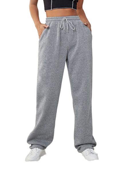 solid slant pocket drawstring waist sweatpants v0yx#, Black;white
solid slant pocket drawstring waist sweatpants v0yx#, Black;white