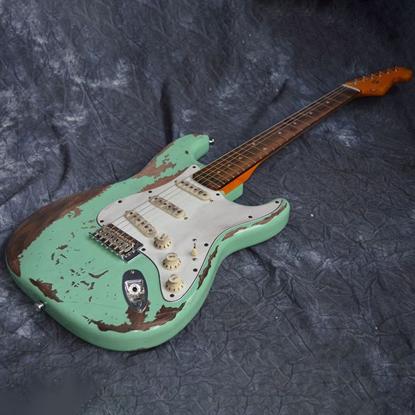 chinese electric guitar s t alder body handmade heavy relic 6 strings green color custom shop
chinese electric guitar s t alder body handmade heavy relic 6 strings green color custom shop