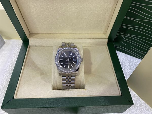 with original box luxury watches 41mm mens 18k silver black dial bigger diamond automatic fashion brand men's watch wristwatch 2813, Slivery;brown
with original box luxury watches 41mm mens 18k silver black dial bigger diamond automatic fashion brand men's watch wristwatch 2813, Slivery;brown