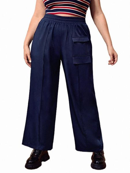 plus flap pocket side pants b3nz#, Black