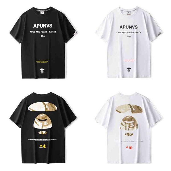 2022 popular fashion ape short round neck cotton ape head t-shirt letter printing men's and women's versatile short top, White;black
2022 popular fashion ape short round neck cotton ape head t-shirt letter printing men's and women's versatile short top, White;black