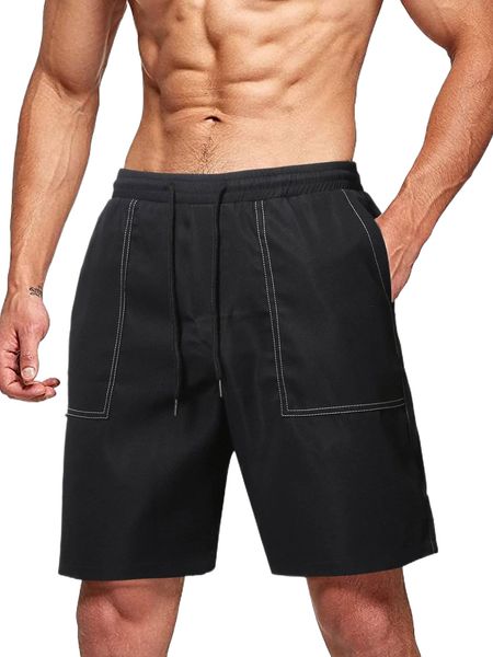 men drawstring waist slant pocket drawstring shorts i0xq#, White;black
men drawstring waist slant pocket drawstring shorts i0xq#, White;black