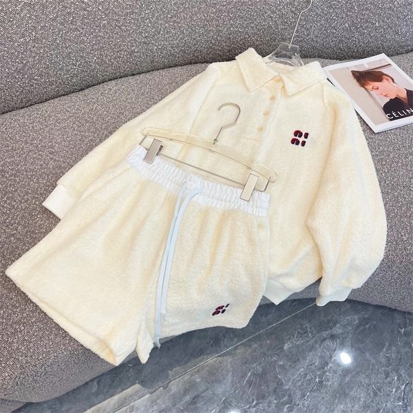 spring and summer new towel embroidered beige embroidered polo collar long sleeved shorts casual suit female, White
spring and summer new towel embroidered beige embroidered polo collar long sleeved shorts casual suit female, White