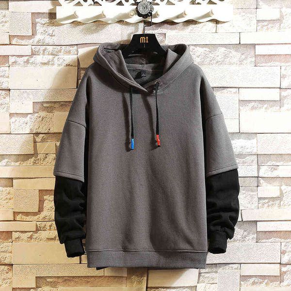 brand men's hoodies 2022 spring autumn solid patchwork male casual hoodies sweatshirts men's color hoodies sweatshirt y220702, Black
brand men's hoodies 2022 spring autumn solid patchwork male casual hoodies sweatshirts men's color hoodies sweatshirt y220702, Black
