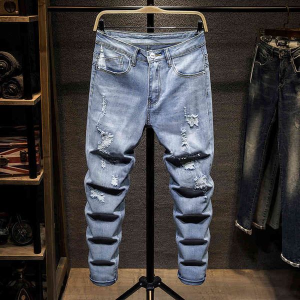 men's jeans autumn men's nine hole jeans youth light blue slim fit small foot elastic pants iloy
men's jeans autumn men's nine hole jeans youth light blue slim fit small foot elastic pants iloy