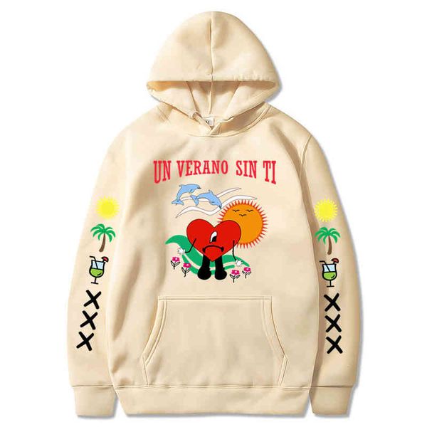 2022 new bad bunny men's women's printed hoodie fashion street hip hop sweatshirt hot, Black
2022 new bad bunny men's women's printed hoodie fashion street hip hop sweatshirt hot, Black