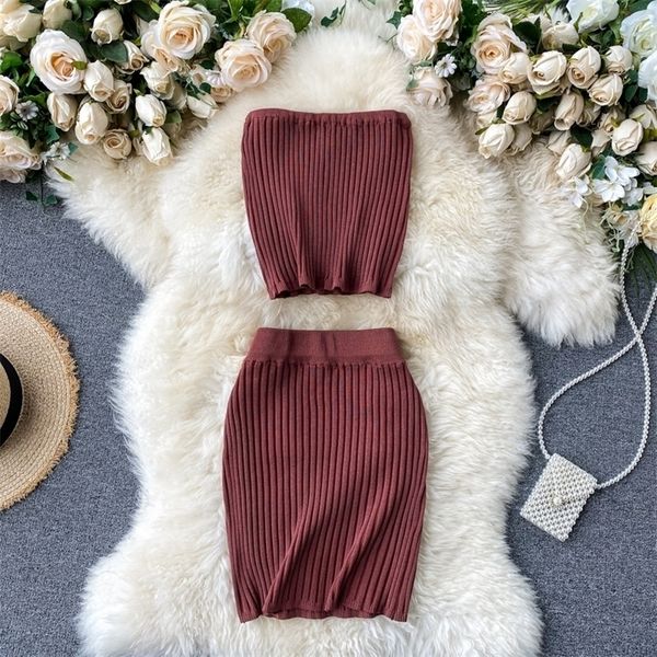 fashion women two piece outfits summer strapless crop and mini skirt new elegant ladies vintage knitted suit set, White
fashion women two piece outfits summer strapless crop and mini skirt new elegant ladies vintage knitted suit set, White