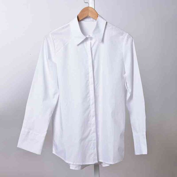 women's polos spring and summer style simple lapel solid color versatile long sleeved cotton shirt women's, White
women's polos spring and summer style simple lapel solid color versatile long sleeved cotton shirt women's, White