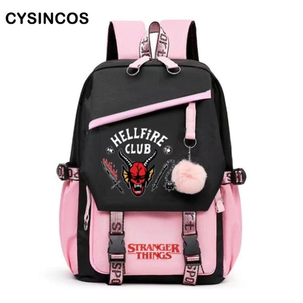 usb travel women backpack stranger things canvas computer bag hellfire club letters student schoolbag teenagers girls backpack 220815
usb travel women backpack stranger things canvas computer bag hellfire club letters student schoolbag teenagers girls backpack 220815