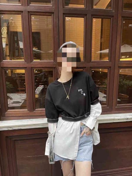 women's blouses & shirts pa spring fake two-piece set chest letter embroidery hem stitching shirt top, White
women's blouses & shirts pa spring fake two-piece set chest letter embroidery hem stitching shirt top, White