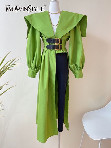 twotwinstyle green shirt for women lapel long sleeve asymmetrical hem button through blouse female fashion clothing style 220809, White
twotwinstyle green shirt for women lapel long sleeve asymmetrical hem button through blouse female fashion clothing style 220809, White