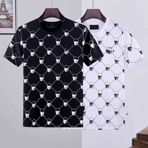 2022 spring / summer fashion male designer fashion luxury black and white check trim pp all over skull short sve men'ssleeves slim fit, White;black
2022 spring / summer fashion male designer fashion luxury black and white check trim pp all over skull short sve men'ssleeves slim fit, White;black