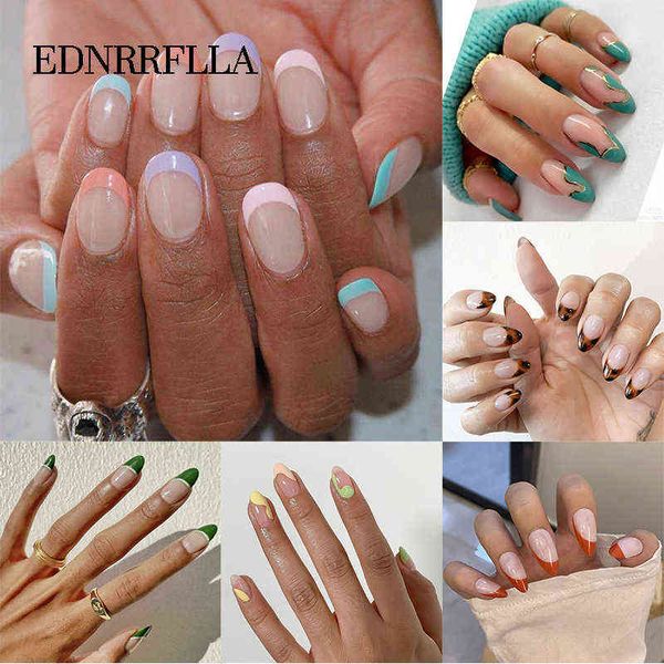 false nails 24 pcs rainbow colors french fake with glue pop wave lines detachable wear press on nail tips acrylic manicure 0616, Red;gold
false nails 24 pcs rainbow colors french fake with glue pop wave lines detachable wear press on nail tips acrylic manicure 0616, Red;gold