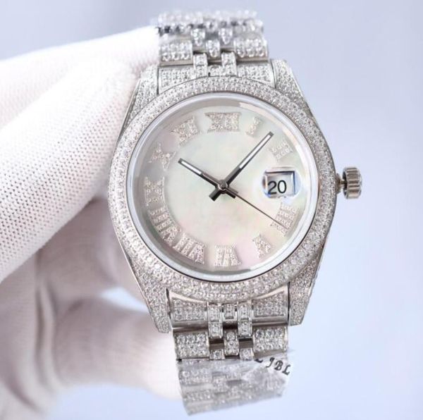 full diamond watch mens automatic mechanical watches 41mm with diamond-studded steel women business wristwatches montre de luxe gifts for me, Slivery;brown
full diamond watch mens automatic mechanical watches 41mm with diamond-studded steel women business wristwatches montre de luxe gifts for me, Slivery;brown