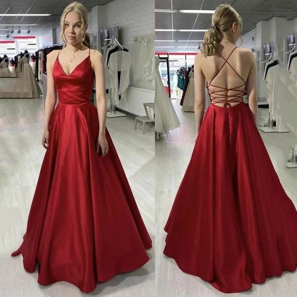 evening dresses burgundy spaghetti satin long v-neck with pockets floor length formal party gowns for women, Black;red
evening dresses burgundy spaghetti satin long v-neck with pockets floor length formal party gowns for women, Black;red