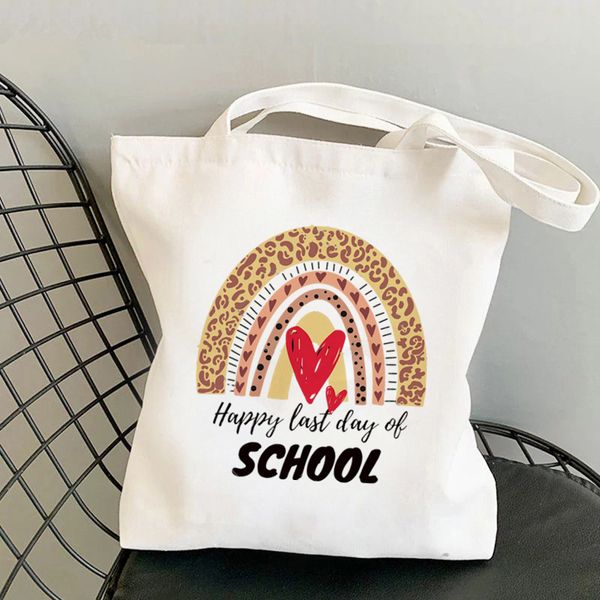 teacher supplies rainbow leopard last day of school printed tote bag women funny handbag shoulder shopping lady gift canvas bag
teacher supplies rainbow leopard last day of school printed tote bag women funny handbag shoulder shopping lady gift canvas bag