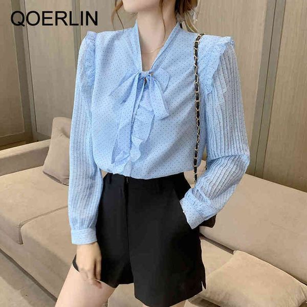 qoerlin polka dot blouse women bowknot lantern sleeve shirts female plus size elegant chiffon shirts ruffles pleated sleeve 210412, White
qoerlin polka dot blouse women bowknot lantern sleeve shirts female plus size elegant chiffon shirts ruffles pleated sleeve 210412, White