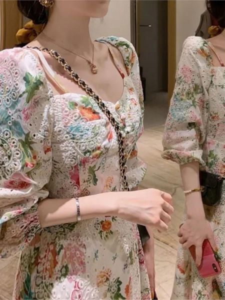 casual dresses hstar vintage floral print half sleeve summer women dress square collar france fariy maxi holiday boho vestidos, Black;gray
casual dresses hstar vintage floral print half sleeve summer women dress square collar france fariy maxi holiday boho vestidos, Black;gray