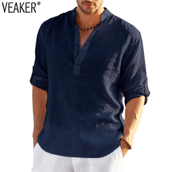 men s casual linen t shirts male mandarin collar v neck cotton t shirt summer long sleeve s 4xl 220617, White;black
men s casual linen t shirts male mandarin collar v neck cotton t shirt summer long sleeve s 4xl 220617, White;black