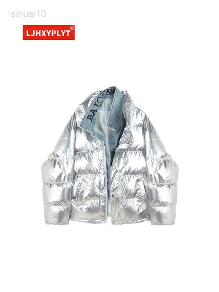 fake two piece bright down jacket women autumn winter new loose design denim stitching long sleeves bread cotton jacket female l220725, Black
fake two piece bright down jacket women autumn winter new loose design denim stitching long sleeves bread cotton jacket female l220725, Black