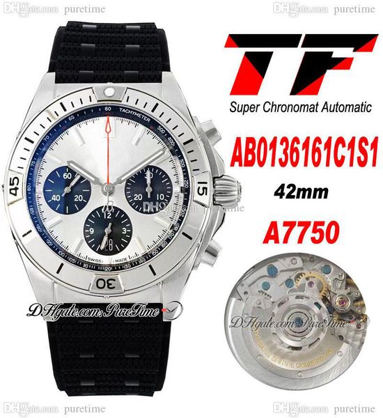 tf b01 eta a7750 automatic chronograph mens watch steel case silver black dial rubber strap ab0136251b2s1 super edition puretime 01a1, Slivery;brown
tf b01 eta a7750 automatic chronograph mens watch steel case silver black dial rubber strap ab0136251b2s1 super edition puretime 01a1, Slivery;brown