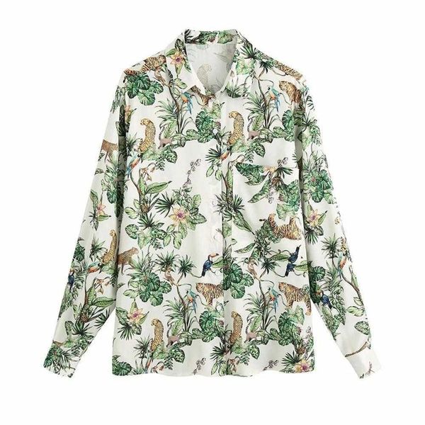 women shirt flowing printed collared long sleeves shirt button-up casual fashion female shirts femme mujer blouse 210709, White
women shirt flowing printed collared long sleeves shirt button-up casual fashion female shirts femme mujer blouse 210709, White