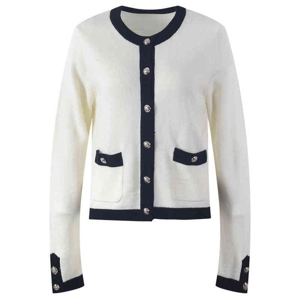 women's knits tees round neck pink contrast sweater cardigan long sleeved short gentle style autumn winter veuc, White
women's knits tees round neck pink contrast sweater cardigan long sleeved short gentle style autumn winter veuc, White