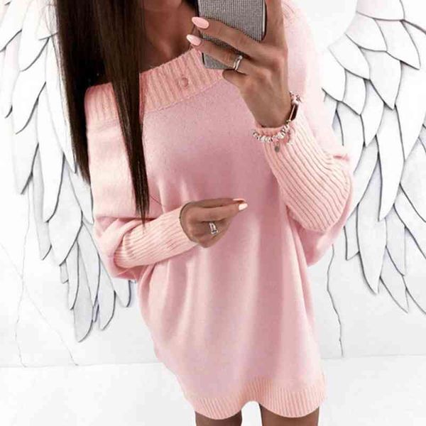 female fashion knitted sweater dress autumn winter solid color warm soft jumper casual loose o-neck long sweaters plus size 2xl, White
female fashion knitted sweater dress autumn winter solid color warm soft jumper casual loose o-neck long sweaters plus size 2xl, White