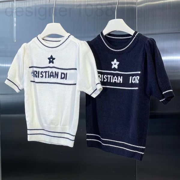 women's knits & tees designer 22ss new lucky five pointed star stripe letter round neck pullover short sleeve knitted t-shirt female 65, White
women's knits & tees designer 22ss new lucky five pointed star stripe letter round neck pullover short sleeve knitted t-shirt female 65, White