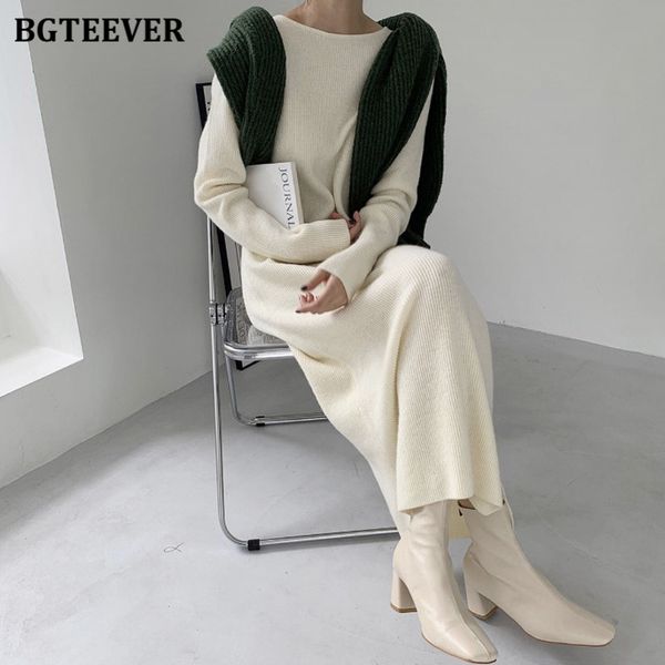 autumn winter o-neck sweater dress for women 2021 casual long sleeve side split female knitted dress ladies vestidos, Black;gray
autumn winter o-neck sweater dress for women 2021 casual long sleeve side split female knitted dress ladies vestidos, Black;gray