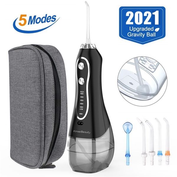 5 modes portable oral irrigator with travel bags 5 nozzles cordless water dental flosser rechargeable waterproof teeth cleaner 220607
5 modes portable oral irrigator with travel bags 5 nozzles cordless water dental flosser rechargeable waterproof teeth cleaner 220607
