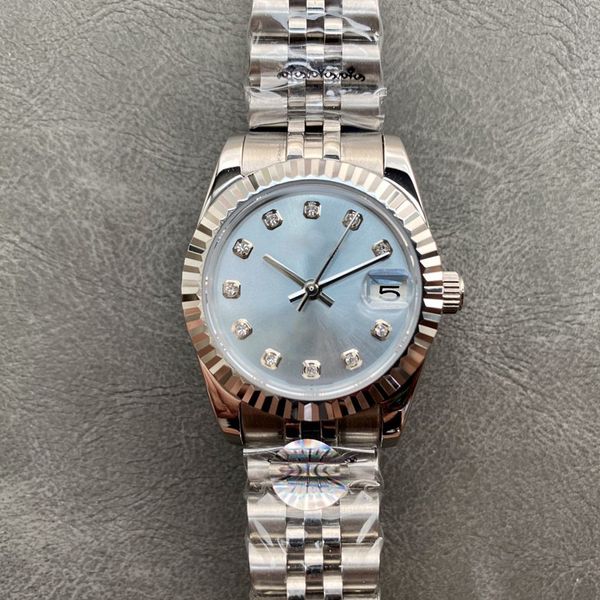 women's watch 31mm wristwatches automatic mechanical movement diamond dial stainless steel strap folding buckle fashion montre de luxe, Slivery;brown
women's watch 31mm wristwatches automatic mechanical movement diamond dial stainless steel strap folding buckle fashion montre de luxe, Slivery;brown