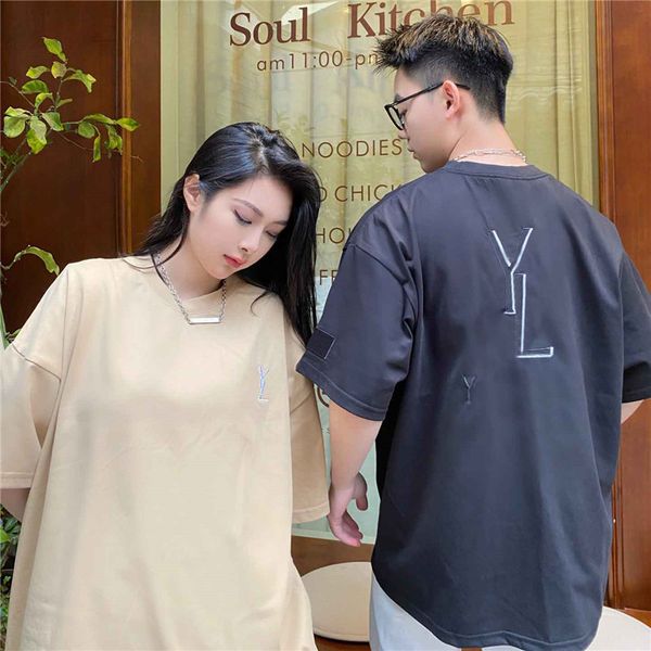 luxury letter embroidered t shirt couple short sleeve tees exquisite embroidery shirts, White
luxury letter embroidered t shirt couple short sleeve tees exquisite embroidery shirts, White