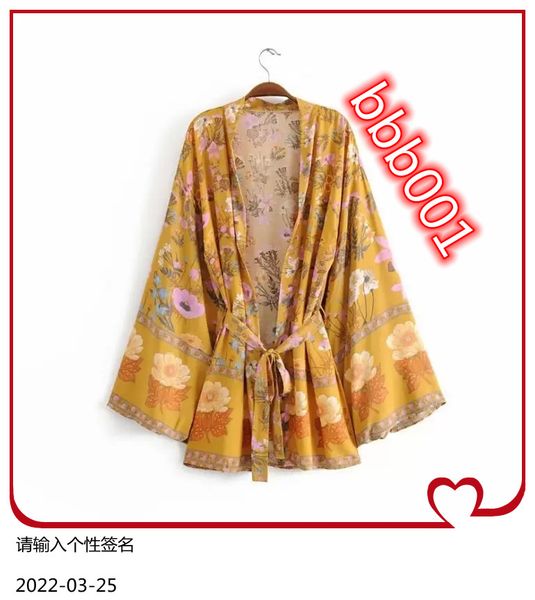 women's jackets gypsy print short kimono coat women boho sashes tied beach long sleeve coats bohemian female autumn, Black;brown
women's jackets gypsy print short kimono coat women boho sashes tied beach long sleeve coats bohemian female autumn, Black;brown
