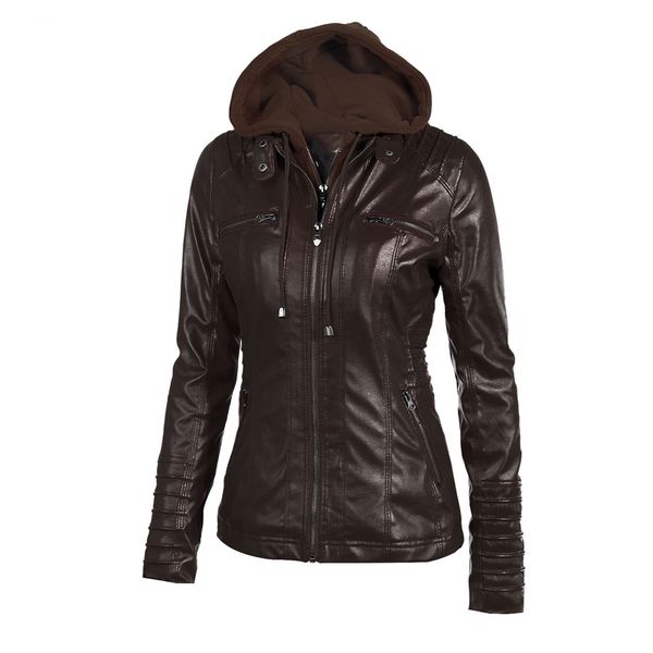 casual leather winter jacket women coat hoodies autumn zipper motorcycle jacket outerwear leather pu jacket 201029, Black;brown
casual leather winter jacket women coat hoodies autumn zipper motorcycle jacket outerwear leather pu jacket 201029, Black;brown