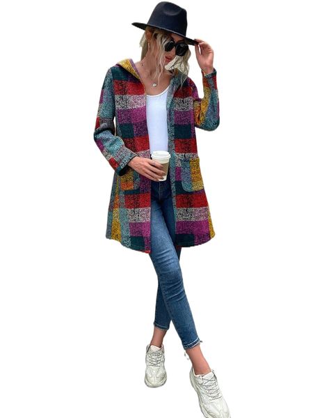 marled color block dual pocket hooded coat c8cb#, Black
marled color block dual pocket hooded coat c8cb#, Black