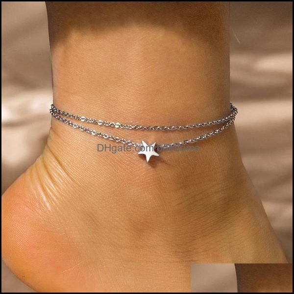 anklets jewelry s2364 fashion simple double layer anklet stainless five star pendant chain drop delivery 2021 dhbwn, Red;blue
anklets jewelry s2364 fashion simple double layer anklet stainless five star pendant chain drop delivery 2021 dhbwn, Red;blue