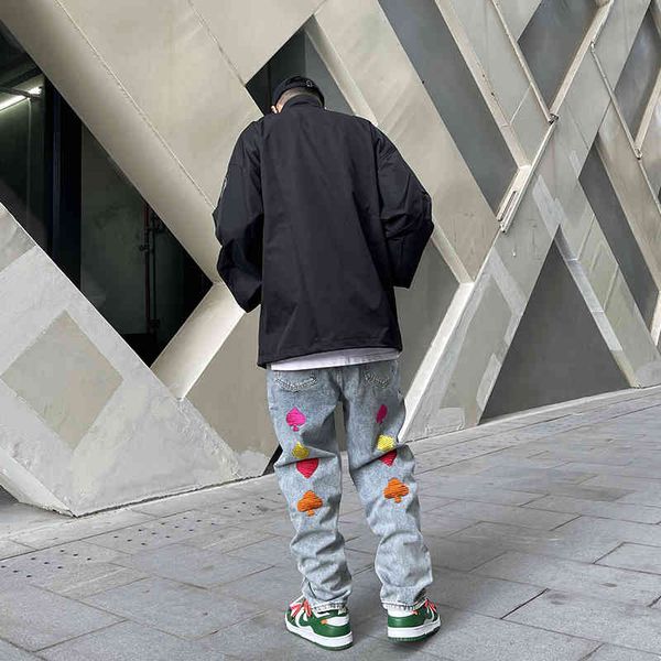 spring and autumn tide brand series embroidery washed tannin blue jeans men's street loose straight pants
spring and autumn tide brand series embroidery washed tannin blue jeans men's street loose straight pants