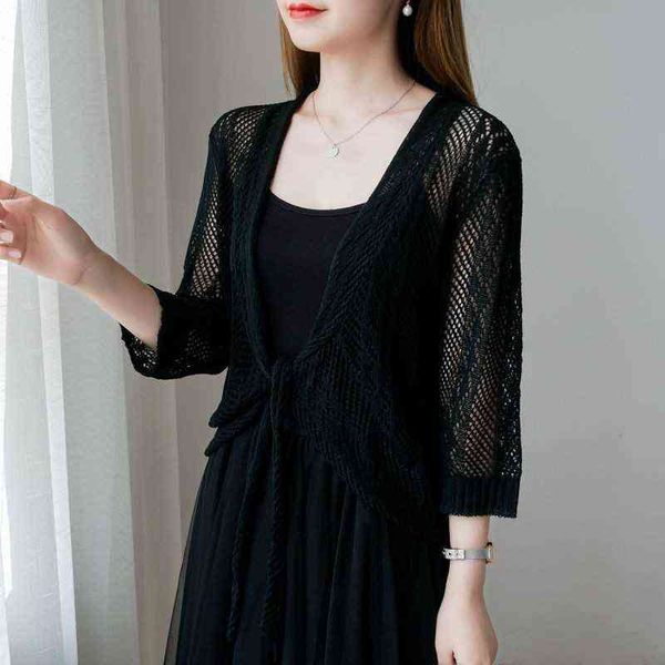 women's sweaters spring and autumn short thin coat large size knitted cardigan with skirt small outside shawl seven sleeve sunscreen ai, White;black
women's sweaters spring and autumn short thin coat large size knitted cardigan with skirt small outside shawl seven sleeve sunscreen ai, White;black